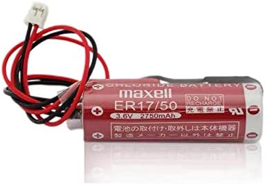 Nookk 3.6V 2750mAh para Maxell ER17/50 17/50 PLC Bateria de lítio não recarregável com plugue branco