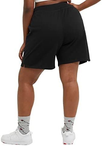 Campeão Women Plus Size Jersey Shorts para mulheres, shorts de ginástica de tamanho grande, 5