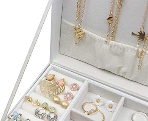 Jóias de joalheria caixas de joias de rack de 2 caixas de jóias de camadas caixas de jóias de couro para mulheres meninas