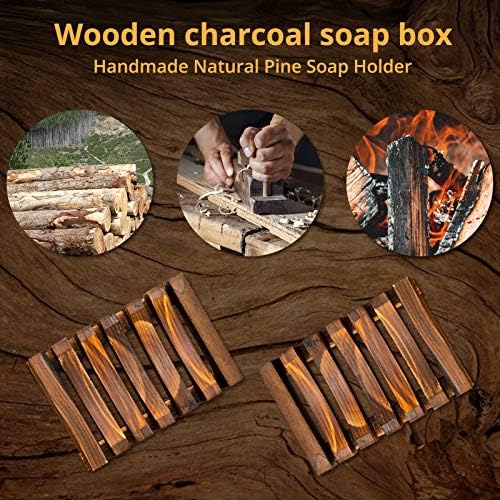 Bandeja de sabão Kufung, sabão de madeira, suporte de capa para banheiro cozinha de drenador de cachoeira, mantenha o sabão seco e fácil de limpar