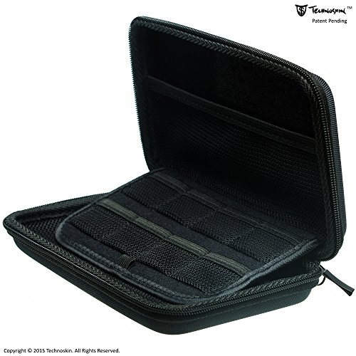 Technoskin - Caso de transporte de viagens compactas para novos 3Ds ou novo 3DS XL - Black - 8 titulares de jogos - capa dura - bolsa de acessórios de malha - Carga de alça