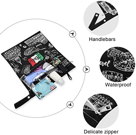 ZZXXB Itália turístico Saco de pano molhado à prova d'água fralda de pano reutilizável bolso seco molhado com bolso com zíper para