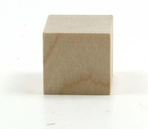 MyLittlewoodshop - PKG de 6 - bloco quadrado - 3/8 polegadas por 3/8 polegadas por 3/8 polegadas de madeira inacabada