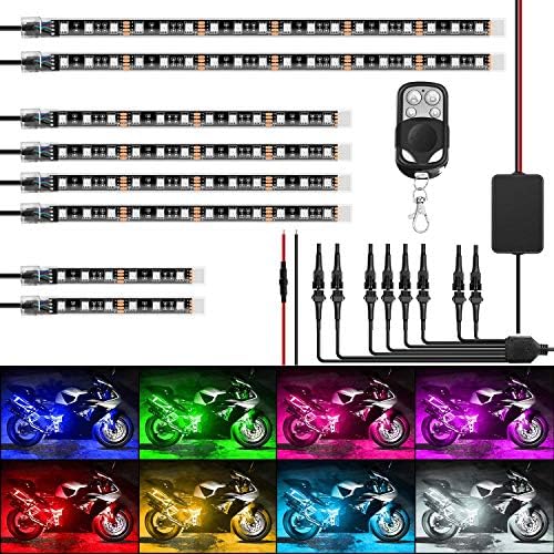 Rockville rocknride rocknride 3 alimentado por bluetooth de motocicleta de motocicleta alto-falantes e nilight 8pcs motocicleta rgb