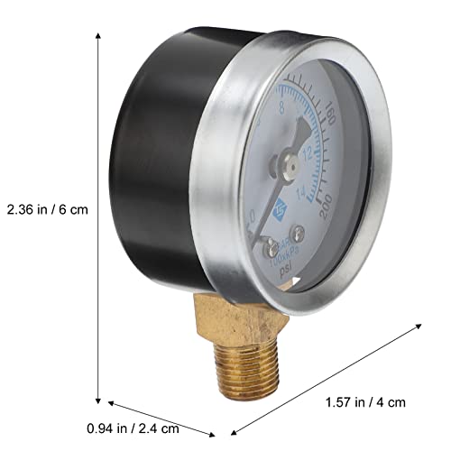 Medidores de pressão preenchidos com líquido de 1/8 de polegada, medidor de pressão de água, medidor de pressão de ar, 1/8 NPT,