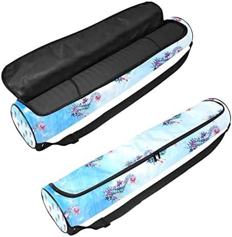 Seahorse Patterless Yoga Mat Bags Full-Zip Yoga Carry Bag para homens, Exercício de ioga transportadora com cinta ajustável