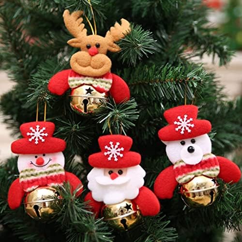 HJHJ Sinos de Natal Pingente para decoração de árvore de Natal Ornamentos de Natal boneco de neve/urso/alces/Papai Noel