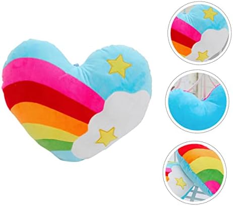 Toyvian 1pc Rainbow Heart Body Body fort para crianças travesseiro de abraçar para casais Almofos fofos de dia dos namorados decoração
