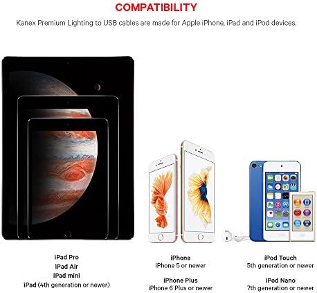 Kanex Apple certificado Premium Lightning para Cabo USB com Durabraid Fiber 6 pés -Espace cinza