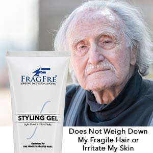 Fragrância de gel de cabelo fragfre de cabelo grátis grátis 8 oz - gel de estilo leve para cabelos frágeis e enfraquecidos