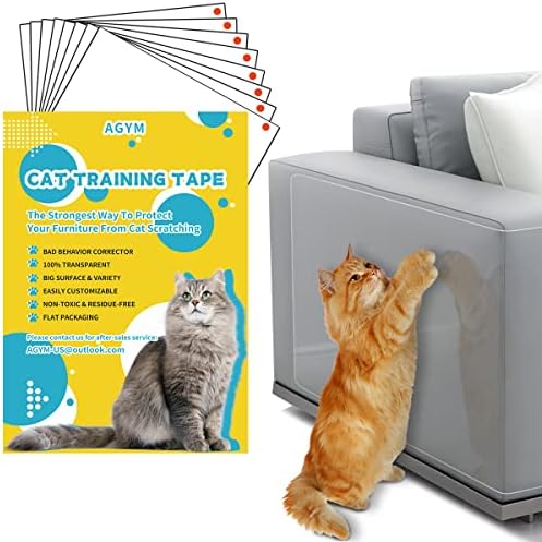 Fita AGYM CAT Scratcher, protetor de móveis de arranhões anti -gato de 8 pacote, fita adesiva de dupla face de dupla face, fita de treinamento de gatos, melhore o hábito de gato de arranhar móveis