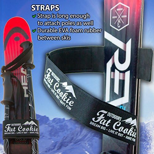 Tiras de esqui - gancho durável e par de cinta de esqui - protetores EVA protetores entre esquis. Se encaixa em esquis