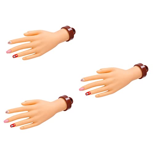 Fomiyes 3pcs Manicure Practice Modelo de mão Ferramentas de unha Ferramentas de manicure Luvas Modelo de mão do suporte para