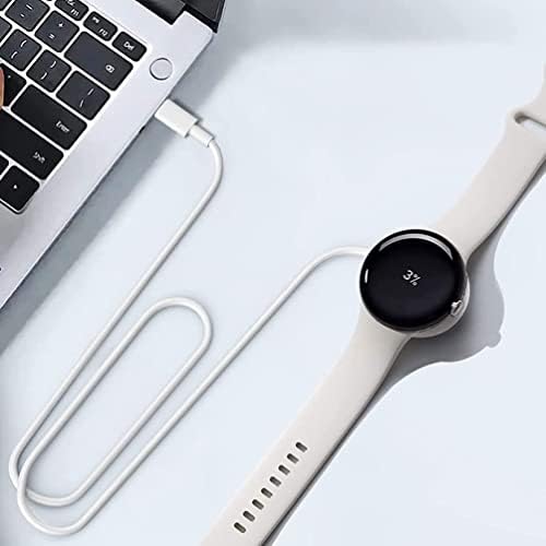 Ginffaa Compatível para o carregador de relógios do Google Pixel, portátil USB C Pixel Watch Wireless Carregamento Tipo C Magnetic Fast Charger Cord Stand Acessórios para o Google Pixel Watch