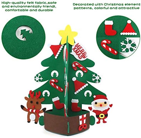 KULANNDE 1 PEÇAS SINTO A Árvore de Natal, DIY FELTA Árvore de Natal Felta Ornamento de Natal 3D Árvore de Natal Felt Felt para Crianças Decoração Home Decoração