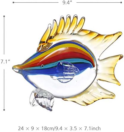 WSSBK Animal Tropical Tropical em destaque Fish Glass Sculpture Decor Decoração Animal Ornamento Presente Decoração de