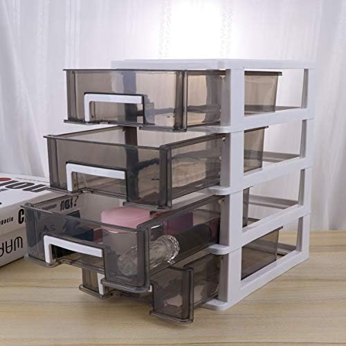 Organizador de desktop LioBo Armário de armazenamento de quatro camadas Tipo de armário de camada de camada de armário portátil Caixa de armazenamento portátil Móveis de jóias de jóias para escritórios em casa gavetas de armazenamento