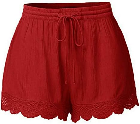 Calça casual feminina lace up up plus size shorts de verão sólidos elásticos elásticos na cintura alta cortes de o treino