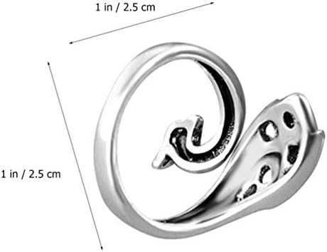 Anéis de punk curadores curados 4pcs Anel de tricô ajustável Anel de crochê de pavão aberto anel de dedo do dedo anel de fio
