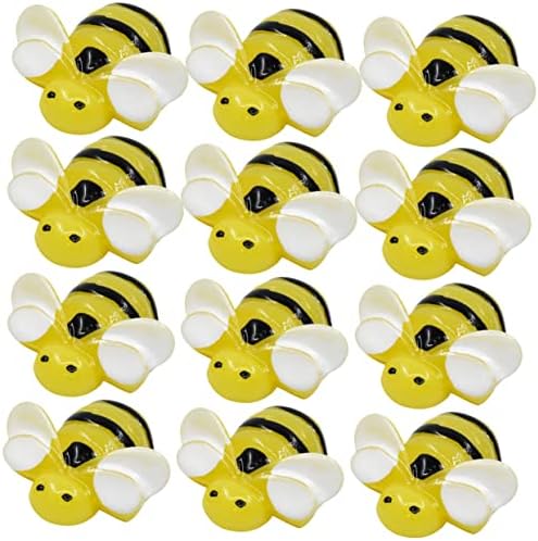 PretyZoom 80 PCs Acesso Acessórios DIY Decoração Amarela Decoração de mão Ornamento para crianças resina abelhas planas