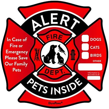 Adesivos de alerta de animais de estimação - salve meus animais de estimação em caso de adesivos de emergência - dentro