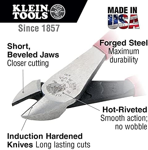 Klein Tools D2000-28 alicate, alicates de corte diagonal, cortador de cabo de 8 polegadas e 63050, cortador de serviço