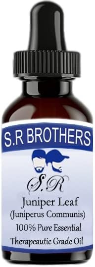 S.R Brothers Juniper Leaf Pure e Natural Teleapeautic Grade Essential Oil com conta -gotas 100ml