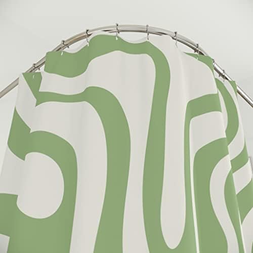 Kingminos Sage Green Shower Curtain Sets Retro Retro Redir
