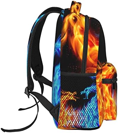 Dragões de gelo e incêndio ewmar dragões impressos de tela casual Mochila/Lapão de viagem de aluno leve Backpack de laptop/7.8x11.4x15.7