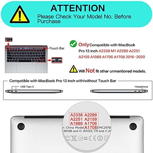 Mosis compatível com MacBook Pro 13 polegadas Caso 2022- Release A2338 M1 A2289 A22251 A2159 A1989 A1706 A1708, Casa