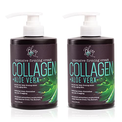 Bloom Collagen Loção Cuidados com a pele do creme, intensiva hidratante anti -envelhecimento Face e loção para o corpo com