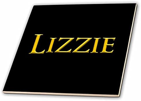 3drose Lizzie linda feminina americana. Amarelo em charme preto - telhas