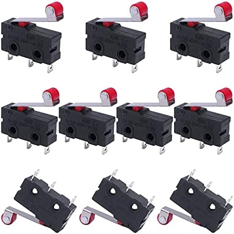 NYCR 10PCS Momentary Roller Levaver Arm Micro Limited Switch AC 250V 5A SPDT 1NO 1NC 3 PINS MINI SWITCHES