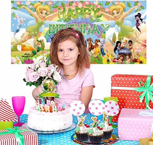 Tinker Bell Princess Festas suprimentos decorações de bolo de aniversário Topper Banner Decor Balloons