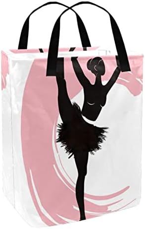 Ballerina Ballet Girl Print Print Collapsible Laundry Horse, 60l de lavanderia à prova d'água de lavagem de roupas de roupas de roupas