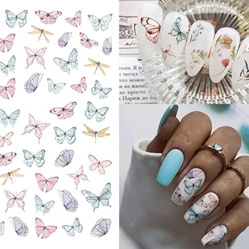10 lençóis adesivos de unhas de flores para mulheres, deixa adesivos de arte floral para designs de unhas, decalques de unhas de mola 3D para arte de unhas, designs de unhas autônomas