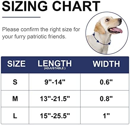 Surbogart American Flag Dog Collar, Independence Day Pesado ajustável colarinho