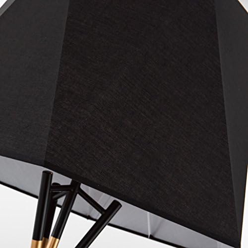 Lâmpada de piso geométrico moderno de hrang, lâmpada padrão preto simples para quarto de sala, lâmpada de piso de cone com tom leve de pano