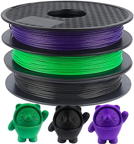 Casnorton 3D Pacote de filamento de PLA, 1,75 mm +/- 0,03mm, amplamente compatível, 3 bobinas paco