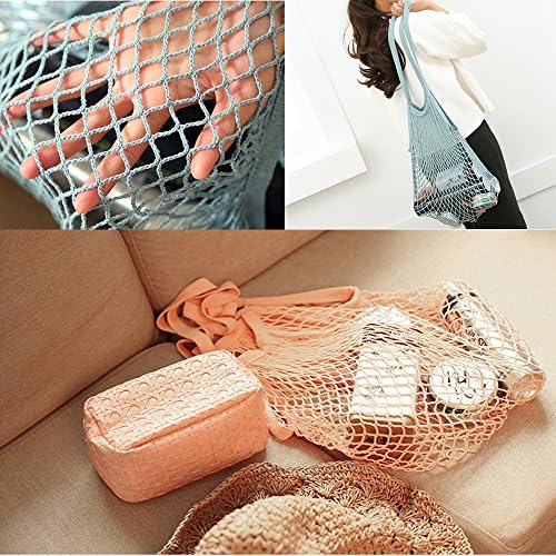 Flyou portátil reutilizável malha algodão saco de cordas organizador de bolsas compras bolsa saco de armazenamento de frutas shopper novo