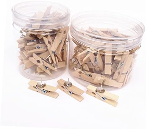 Tofficu 70pcs decoração de madeira mini clipes de papel mini prendedores de roupas push pushtacks mini madeira de madeira cantos de madeira