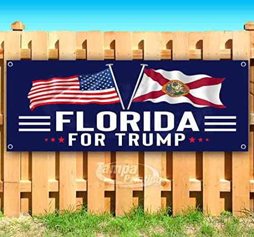 Florida para Trump Banner 13 onças | Não-fábrica | Vinil de serviço pesado unilateral com ilhós de metal