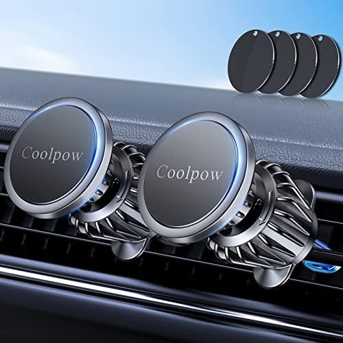Coolpow 【2-PACK】 Portador de telefone magnético para ventilação do carro