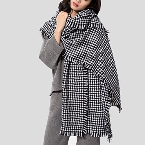 Ljha weijin lenço engrossar cachecol longo lenço feminino outono e inverno lenço de cor sólida quente lenço duplo 220 90cm