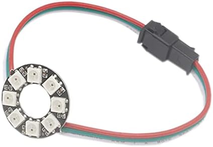 WS2812 8 LEDS Pixel Ring Black PCB endereçável Módulos de LED 2812 IC RGB Full Color Round LED círculo DC5V