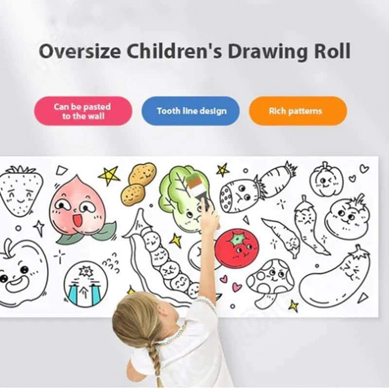 Rolo de papel para colorir de desenho infantil Rolo de papel de desenho para crianças Rollo para crianças desenho de desenho