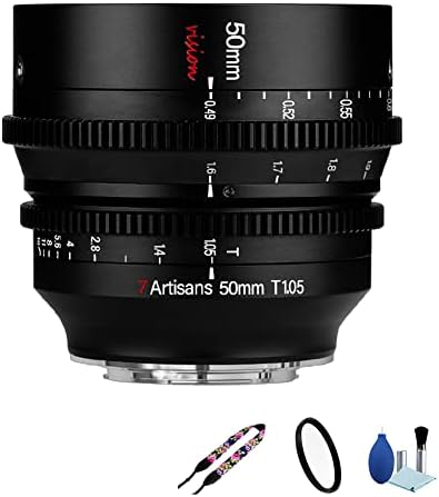 7artisans 50mm T1.05 APS-C Série de quadros de estrutura CINE MANUAL DE LENS CINE Foco grande lente cinematográfica para Canon Eos Rf Red R3 R5 R6 R6ii R7 R10 RP RP