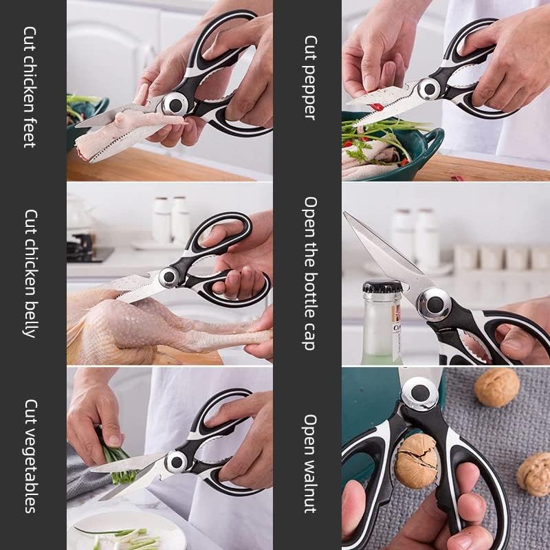 New Kitchen Scissors Scissors Aço inoxidável Multifuncional cozinha doméstica Tesoura de tesoura Bone Asas de frango Asas