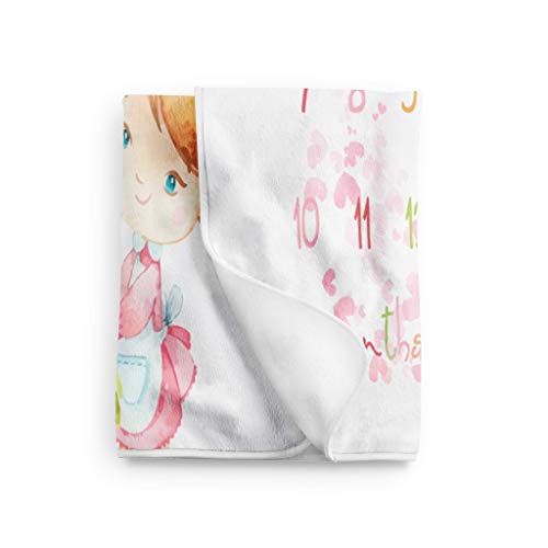 Country Girl mês a mês cobertor de bebê manta personalizada manta de bebê manta marco manta personalizada manta mensal personalizada
