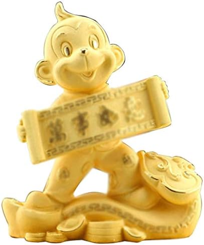 Zlbyb Monkey Golden Golden Collectible Fatuines Table Decor estátua